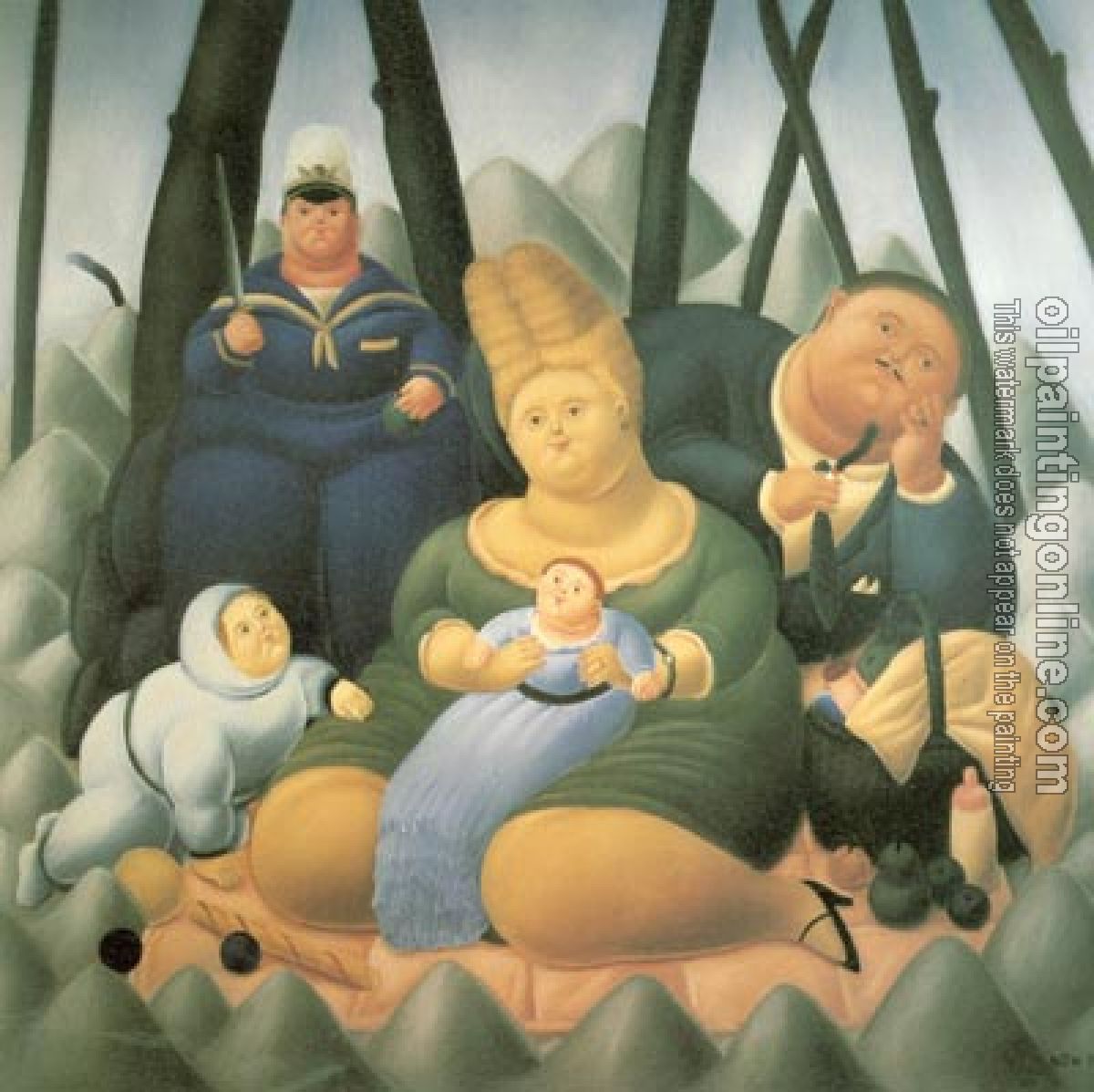 Botero, Fernando - Abstract oil painting.